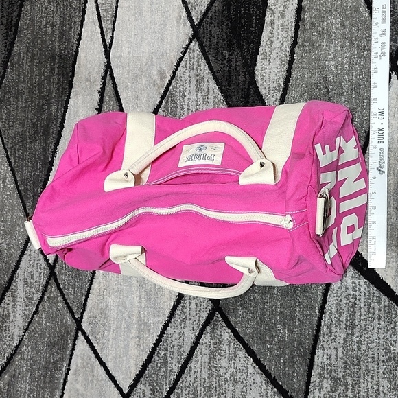 VINTAGE VS PINK 2010 CANVAS LOVE PINK LARGE TRAVEL DUFFEL BAG - Picture 5 of 13